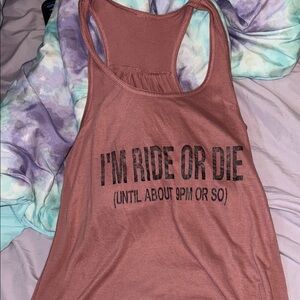 Graphic Tank Top in Mauve